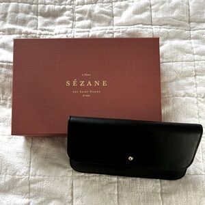 Sézane Leather Wallet, Black